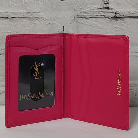 'YVES SAINT LAURENT' LEATHER EMBOSSED PROFILE CARD CASE SET - Picture 6 of 15